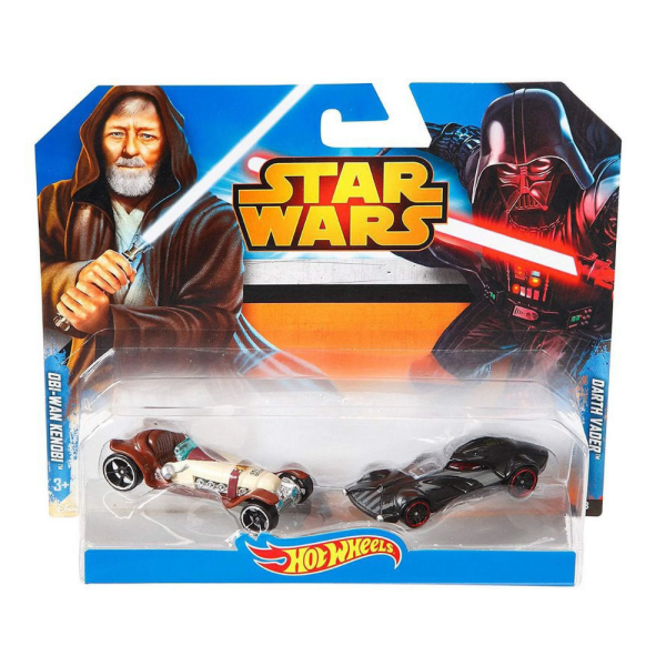 Hot Wheels Star Wars Character Car 2-Pack, Obi-Wan Kenobi Vs. Darth Vader