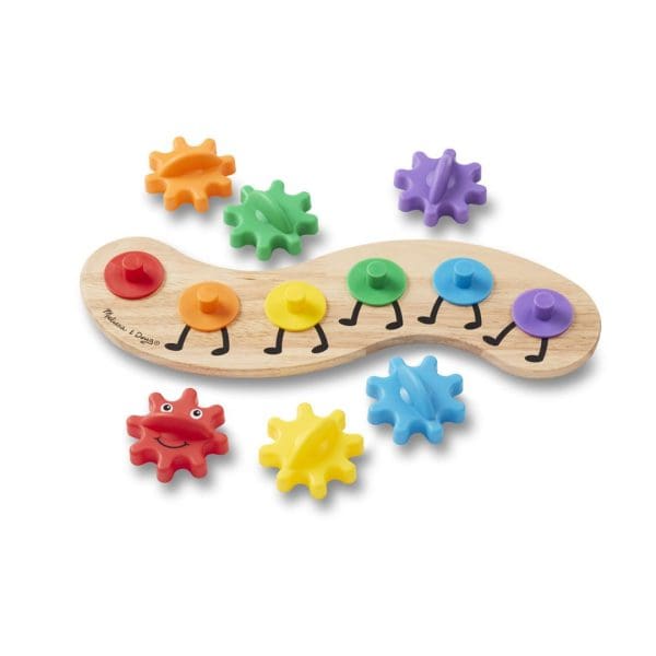 Melissa & Doug Wooden Rainbow Caterpillar Gears