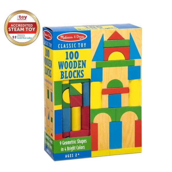 Melissa & Doug Wooden Building Blocks Set